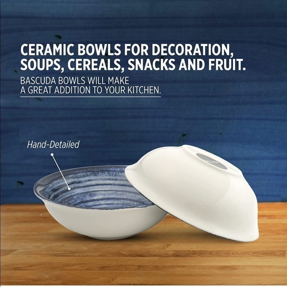 Brand New Set of 4 Porcelain Bowls 17 Ounce Microwave and Dishwasher Safe - Picture 3 of 13